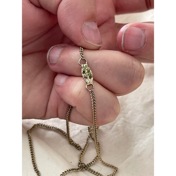 Vintage/Antique Epoxy Prayer Hands Black Teardrop Pendant Chain Necklace - Picture 10 of 12